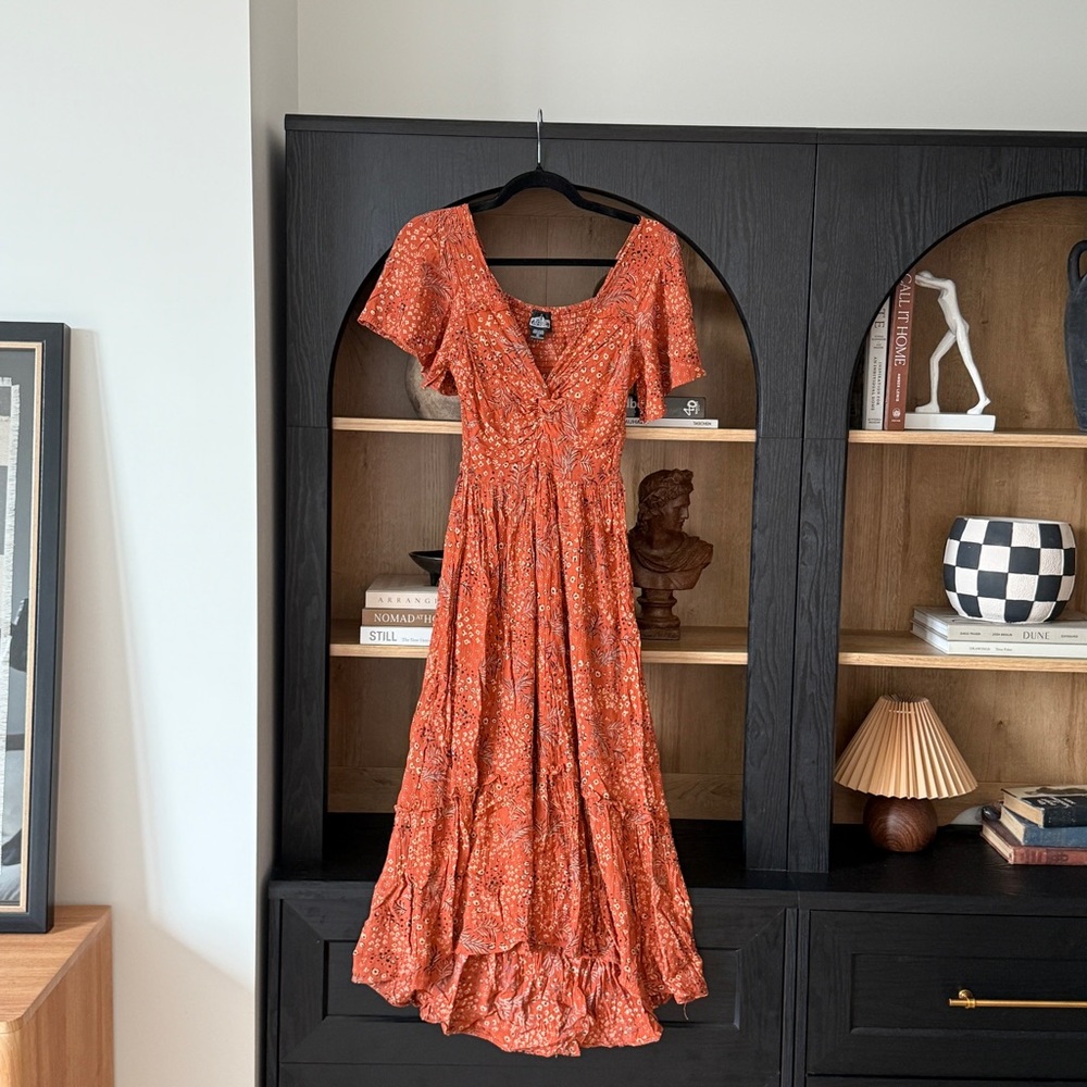 Floral Orange Maxi Dress
